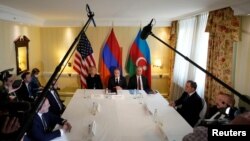 Germany - U.S. Secretary of State Antony Blinken meets with Azerbaijani President Ilham Aliyev and Armenian Prime Minister Nikol Pashinian in Munich, February 18, 2023. 