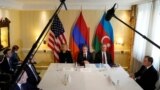 Germany - U.S. Secretary of State Antony Blinken meets with Azerbaijani President Ilham Aliyev and Armenian Prime Minister Nikol Pashinian at the Munich Security Conference in Munich, February 18, 2023. 