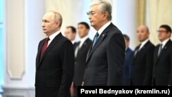 Президент РФ Владимир Путин и Касым-Жомарт Токаев в Астане. Казахстан, 2023 год