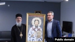 Susret direktora Rudnika Milana Lekića i episkopa SPC Atanasija tokom njegove posjete Rudniku 29.decembra 2022.godine