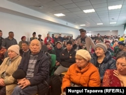 Жители села Алтынсарин под Костанаем на встрече с акимом района и депутатом мажилиса. 10 апреля 2024 года