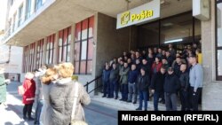 Protestno okupljanje radnika Hrvatske pošte u Mostaru, 27. januar 2024. 