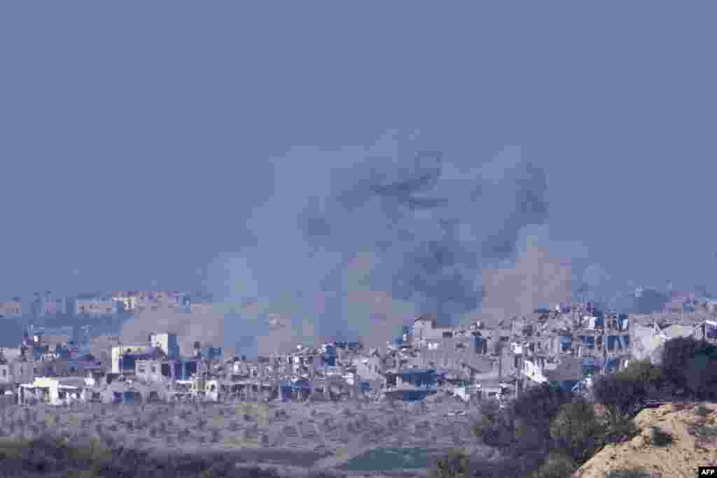 عکسی که از سمت اسرائیل در مرز نوار غزه گرفته شده است 