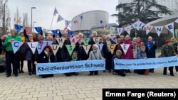 Aktivistkinje ispred Evropskog suda za ljudska prava u Strazburu, 29. mart 2023.