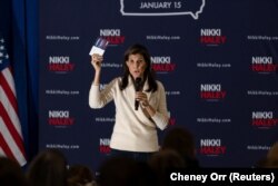 Candidatul republican la președinție și fost ambasador al Statelor Unite la Națiunile Unite, Nikki Haley.