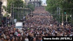 Serbia's third protest against violence in Belgrade
