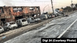 Imagine din incinta fostei stații GPL Crevedia la câteva zile după explozie.