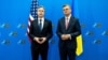 Міністр закордонних справ України Дмитро Кулеба і держсекретар США Ентоні Блінкен на пресконференції під час зустрічі міністрів закордонних справ НАТО. Штаб-квартира НАТО в Брюсселі, 29 листопада 2023 року