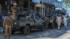 Soldiers stand stand guard along a street in a town in Pakistan's northwestern Khyber Pakhtunkhwa Province. (file photo)