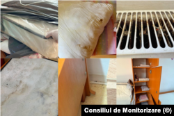 Inspetorii Consiliului de Monitorizare au constata că aproape toate saltelele era deteriorate, unele fiind murdare inclusiv cu urină și fecale.