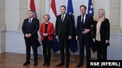 Sastanak u Predsjedništvu BiH: Željko Komšić, Ursula von der Leyen, Denis Bećirović, Mark Rutte i Željka Cvijanović