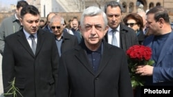 Former Armenian President Serzh Sarkisian attends a memorial event in March 2022.