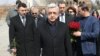 Armenia - Former President Serzh Sarkisian and his supporters visit the Komitas Pantheon in Yerevan, March 25, 2022.