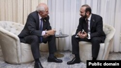 North Macedonia - EU foreign policy chief Josep Borrell and Armenian Foreign Minister Ararat Mirzoyan meet in Skopje, November 29, 2023.
