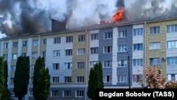 Пожар в общежитии в Шебекино в результате обстрела, 1 июня 2023 гда