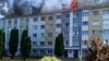 Пожар в общежитии в Шебекино в результате обстрела, 1 июня 2023 года
