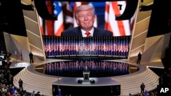 Donald Trump la Convenția Partidului Republican din iulie 2016, când a avut susținerea a peste 1.400 de delegați și a devenit candidatul formațiunii la alegerile prezidențiale.