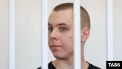 Nikita Zhuravel appears in court in Grozny in February.