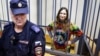 RUSSIA – 33-year-old artist and musician Alexandra (Sasha) Skochіlenko, accused of spreading false information about the Russian army, during a court hearing. Petersburg, November14, 2023