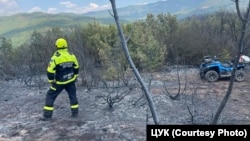 Vatrogasac u regionu opštine Negotino, jul 2024. 