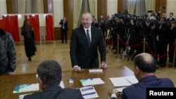 Президент Алиев на избирательном участке в Ханкенди, 7 февраля 2024 года