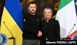 Президент Украины Владимир Зеленский и премьер-министр Италии Джорджо Мелони. Рим, 13 мая 2023 года