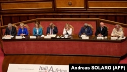 Az Olaszország–Afrika-konferencia elnöksége a római szenátusban 2024. január 29-én
