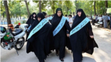 Hijab guards patrol public areas of Tehran to confront women not wearing the mandatory head scarf. 