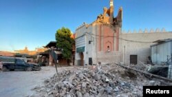 Пошкоджена стара мечеть в історичному місті Марракеш після потужного землетрусу в Марокко, 9 вересня 2023 року