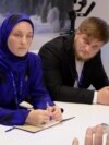 Ruslan Edelgeriev, Khadijat (Karina) Kadyrova and Akhmat Kadyrova, Dubai, United Arab Emirates, December 2023