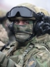 Спецназ "Ахмат" на построении в Чечне