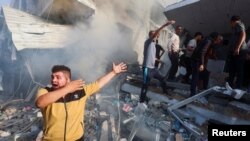 Бинои бар асари ҳамлаи Исроил харобшуда дар Ғазза