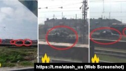 Фото перекидання російських танків, ймовірно, в Євпаторії, 29 березня 2024 року