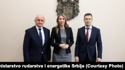 Ministri energetike bh. entiteta Republike Srpske Petar Đokić (lijevo), Srbije - Dubravka Đedović Handanović i Crne Gore - Saša Mujović, Beograd, 7. marta 2024. 