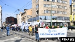 Sa protesta u Sarajevu 1. maja 2023.