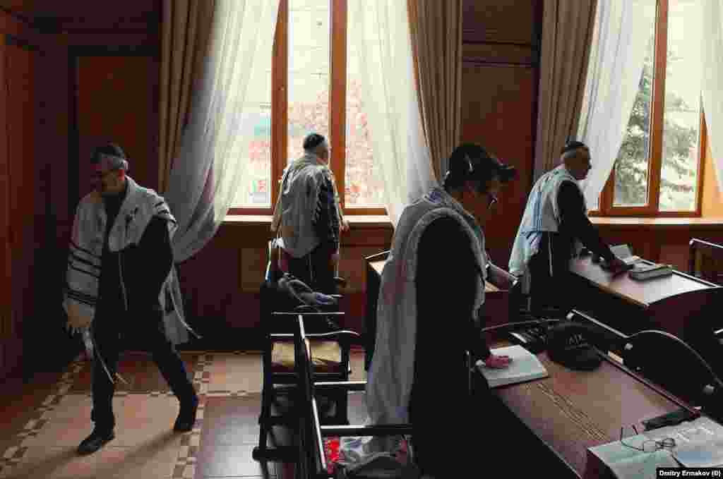 Jews pray inside the Derbent synagogue in April 2023. The Jewish population of Daghestan now say they are in fear for their lives. Recent images of the community are rare, but in April 2023, Russian photographer Dmitry Ermakov&nbsp;made an extensive photo report on the Jews of Derbent, a city in Daghestan where most of the minority resides. The following photos were made on that trip.&nbsp; &nbsp;