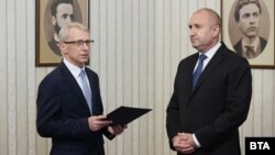 Кандидатът за премиер на ПП-ДБ Николай Денков и президентът Румен Радев