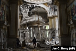 Спасо-Преображенський собор в Одесі, постраждалий від російського ракетного обстрілу 23 липня 2023 року