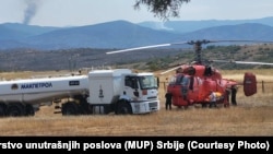 Helikopter za gašenje požara Kamov K-32 MUP-a Srbije u Severnoj Makedoniji, 17. jul 2024. 