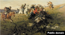 Запорожцы в бою. Картина художника 19 века Юзефа Брандта