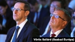 Varga Mihály, a jegybank jelenlegi és Matolcsy György az MNB előző elnöke