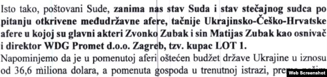 Dopis jednog od povjerilaca "Vitezita" Općinskom sudu u Travniku, oktobar 2023.