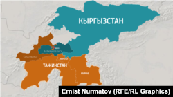 Карта Кыргызстана и Таджикистана. Джергетальский и Мургабский районы РТ.