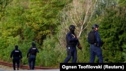 Pjesëtarë të Policisë së Kosovës në Banjskë të Zveçanit. 27 shtator 2023. 