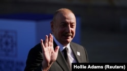 Britain - Azerbaijan's President Ilham Aliyev attends the European Political Community meeting at the Blenheim Palace near Oxford, July 18, 2024. 