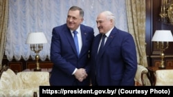 Milorad Dodik, the pro-Russia president of the Serbian entity of Bosnia-Herzegovina, met with Belarusian President leader Alyaksandr Lukashenka in Minsk on February 19.