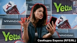Колаж с логата на трите мобилни оператора в България - Vivacom, A1 и Yettel.