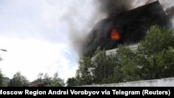 Пожар в офисном здании во Фрязине