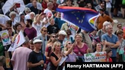 Protesti protiv AfD-a u Magdeburgu 29. jula 2023. 