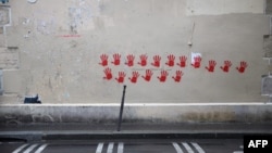 The red palms painted on on the Holocaust Memorial in May were apparently meant to refer to Israel's war against Hamas, which has been designated as a terrorist organization by the U.S. and Britain.